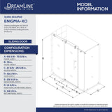 DreamLine SHEN-6134722-07 Enigma-XO 34 1/2"D x 68 3/8-72 3/8"W x 76"H Frameless Shower Enclosure in Brushed Stainless Steel