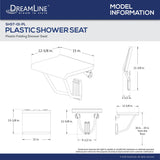 DreamLine SHST-01-PL Plastic Folding Shower Seat