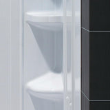DreamLine DL-6148L-01 36"D x 60"W x 75 5/8"H Left Drain Acrylic Shower Base and QWALL-3 Backwall Kit In White - Bath4All