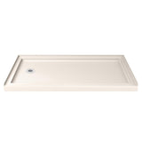 DreamLine DL-7004L-22-04 Encore 30"D x 60"W x 78 3/4"H Bypass Shower Door in Brushed Nickel and Left Drain Biscuit Base Kit