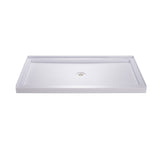 DreamLine DL-6145C-01 30"D x 60"W x 75 5/8"H Center Drain Acrylic Shower Base and QWALL-3 Backwall Kit in White