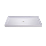 DreamLine DL-6146C-01 32"D x 60"W x 75 5/8"H Center Drain Acrylic Shower Base and QWALL-3 Backwall Kit In White - Bath4All