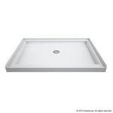DreamLine DL-6070C-01 32"D x 48"W x 76 3/4"H Center Drain Acrylic Shower Base and QWALL-5 Backwall Kit in White