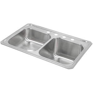 Elkay STCR3322R4 Celebrity Stainless Steel Equal Double Bowl Top Mount Sink