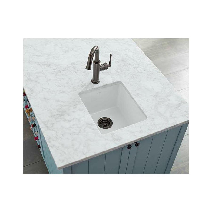 Elkay SWU1517WH Fireclay 16-3/8" x 18-7/8" x 10-1/8" Single Bowl Undermount Bar Sink White