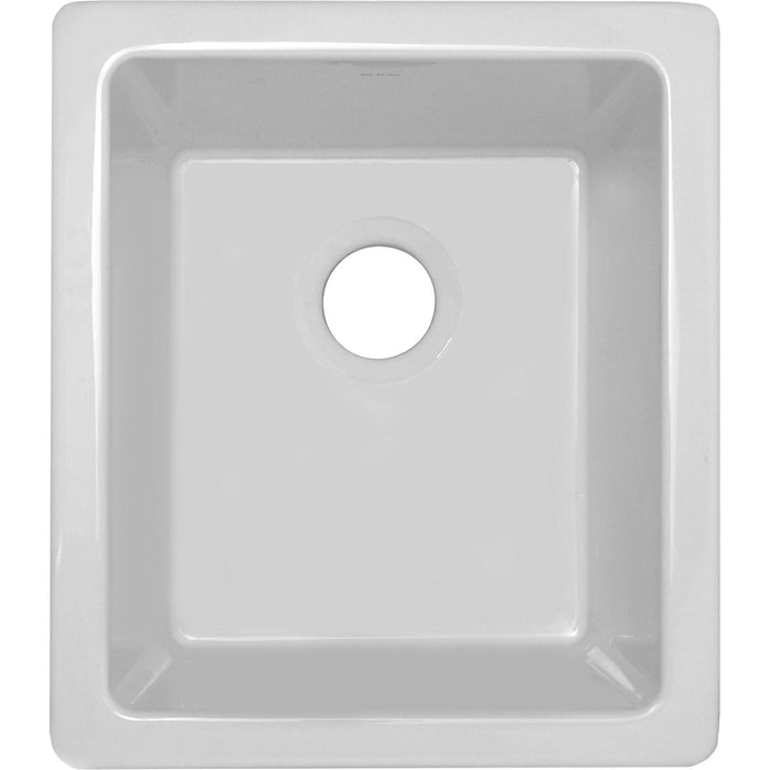 Elkay SWU1517WH Fireclay 16-3/8" x 18-7/8" x 10-1/8" Single Bowl Undermount Bar Sink White