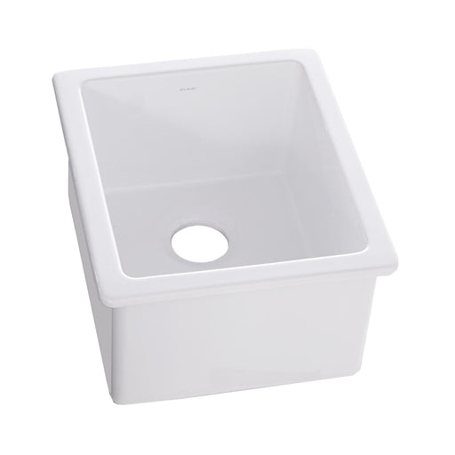 Elkay SWU1517WH Fireclay 16-3/8" x 18-7/8" x 10-1/8" Single Bowl Undermount Bar Sink White