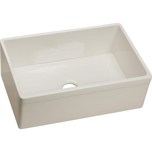 Elkay SWUF28179BI Fireclay 29-7/8" x 19-3/4" x 10-1/16", Single Bowl Farmhouse Kitchen Sink, Biscuit