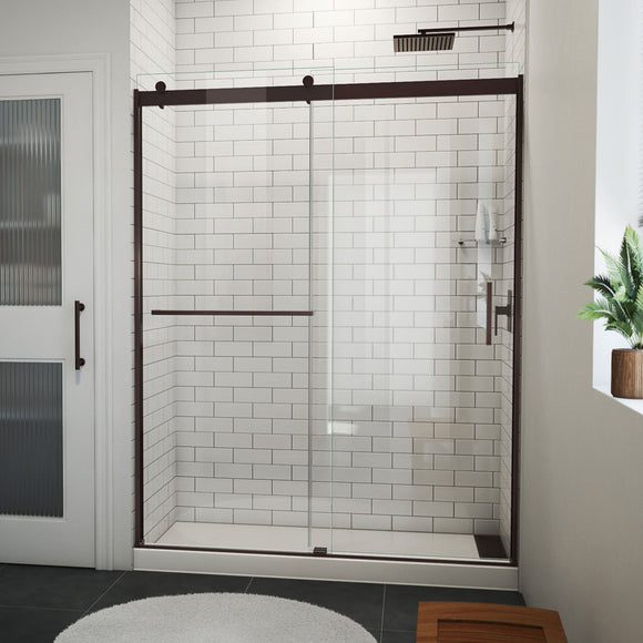DreamLine SDVH60W760VXX06 Sapphire-V Bypass Shower Door in Oil Rubbed Bronze, Clear Glass