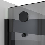 DreamLine SDVH60W760VXG09 Sapphire-V 56 - 60"W x 76"H Bypass Shower Door in Satin Black and Gray Glass