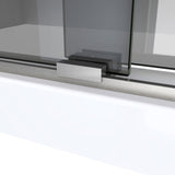 DreamLine TDVH60W620VXG04 Sapphire-V 56 - 60"W x 62"H Bypass Tub Door in Brushed Nickel and Gray Glass