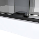 DreamLine SDVH54W760VXG09 Sapphire-V 50 - 54" W x 76" H Bypass Shower Door in Satin Black and Gray Glass