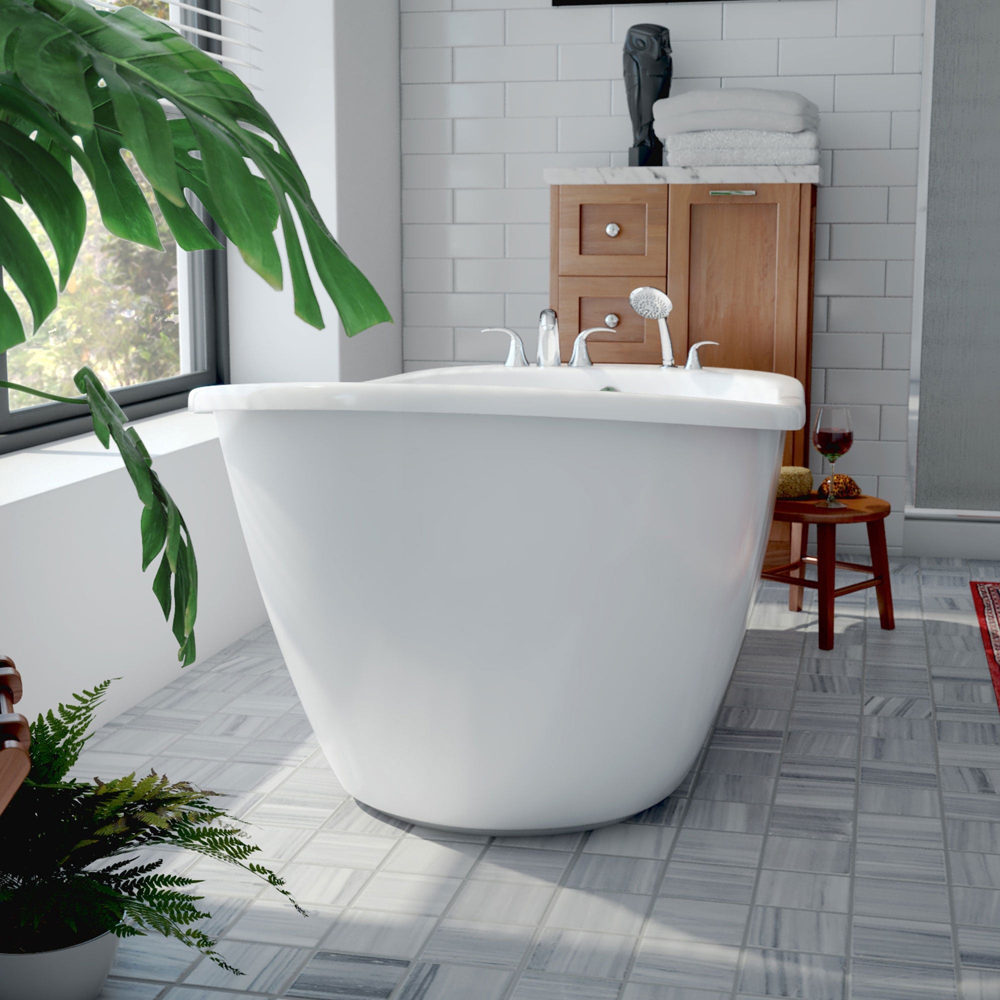 Freestanding bathtub Corsan E030 Mono Chrome \ 170 cm \ Without a shelf, Products \ Bathtubs \ Freestanding (wall) bathtubs