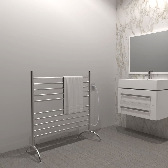 Amba SAFSB-33 Solo 33" Freestanding 10 Bar Towel Warmer in Brushed