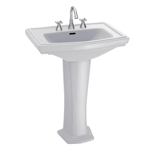 TOTO LPT780#01 Clayton Pedestal Bathroom Sink for Single Hole Faucets, Cotton White