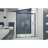 DreamLine SDTR58W720VXX09 Terrace 58 in. W x 72 in. H Semi-Frameless Pivot Shower Door in Satin Black