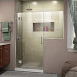DreamLine D1243634-04 Unidoor-X 66-66 1/2"W x 72"H Frameless Hinged Shower Door in Brushed Nickel
