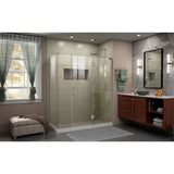 DreamLine E32514534R-04 Unidoor-X 63 1/2"W x 34 3/8"D x 72"H Frameless Hinged Shower Enclosure in Brushed Nickel