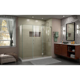 DreamLine E3242234R-04 Unidoor-X 70"W x 34 3/8"D x 72"H Frameless Hinged Shower Enclosure in Brushed Nickel