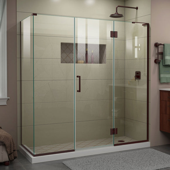 DreamLine E32422534R-06 Unidoor-X 70 1/2"W x 34 3/8"D x 72"H Frameless Hinged Shower Enclosure in Oil Rubbed Bronze