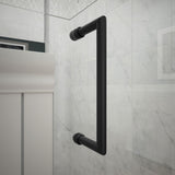 DreamLine SHDR-20557210-09 Unidoor 55-56"W x 72"H Frameless Hinged Shower Door with Support Arm in Satin Black