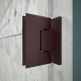 DreamLine SHDR-24283636-06 Unidoor Plus 64-64 1/2"W x 72"H Frameless Hinged Shower Door with 36"Half Panel in Oil Rubbed Bronze