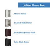 DreamLine SHDR-20507210S-09 Unidoor 50-51"W x 72"H Frameless Hinged Shower Door with Shelves in Satin Black