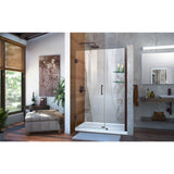 DreamLine SHDR-20447210S-06 Unidoor 44-45"W x 72"H Frameless Hinged Shower Door with Shelves in Oil Rubbed Bronze