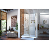 DreamLine SHDR-20437210-01 Unidoor 43-44"W x 72"H Frameless Hinged Shower Door with Support Arm in Chrome - Bath4All