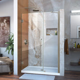 DreamLine SHDR-20467210-04 Unidoor 46-47"W x 72"H Frameless Hinged Shower Door with Support Arm in Brushed Nickel - Bath4All