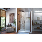 DreamLine SHDR-20467210-06 Unidoor 46-47"W x 72"H Frameless Hinged Shower Door with Support Arm in Oil Rubbed Bronze - Bath4All