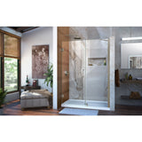 DreamLine SHDR-20537210-04 Unidoor 53-54"W x 72"H Frameless Hinged Shower Door with Support Arm in Brushed Nickel - Bath4All