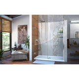 DreamLine SHDR-20587210S-01 Unidoor 58-59"W x 72"H Frameless Hinged Shower Door with Shelves in Chrome - Bath4All