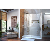 DreamLine SHDR-20537210C-01 Unidoor 53-54"W x 72"H Frameless Hinged Shower Door with Support Arm in Chrome