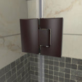 DreamLine DL-6062-22-06 Prism Plus 40" x 74 3/4" Frameless Neo-Angle Shower Enclosure in Oil Rubbed Bronze with Biscuit Base