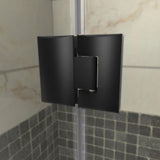 DreamLine DL-6063-09 Prism Plus 42" x 74 3/4" Frameless Neo-Angle Shower Enclosure in Satin Black with White Base
