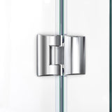 DreamLine D3230672L-04 Unidoor-X 53-53 1/2"W x 72"H Frameless Hinged Shower Door in Brushed Nickel