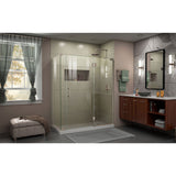DreamLine E32806534R-04 Unidoor-X 58 1/2"W x 34 3/8"D x 72"H Frameless Hinged Shower Enclosure in Brushed Nickel
