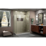 DreamLine E12322534-04 Unidoor-X 51 1/2"W x 34 3/8"D x 72"H Frameless Hinged Shower Enclosure in Brushed Nickel