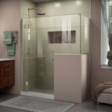 DreamLine E127243430-04 Unidoor-X 57"W x 30 3/8"D x 72"H Frameless Hinged Shower Enclosure in Brushed Nickel