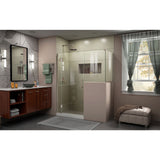 DreamLine E123303636-04 Unidoor-X 59"W x 36 3/8"D x 72"H Frameless Hinged Shower Enclosure in Brushed Nickel