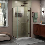 DreamLine E12330-06 Unidoor-X 29 3/8"W x 30"D x 72"H Frameless Hinged Shower Enclosure in Oil Rubbed Bronze