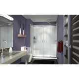 DreamLine DL-6115R-04CL Visions 36"D x 60"W x 76 3/4"H Sliding Shower Door in Brushed Nickel with Right Drain White Base, Backwalls