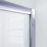 DreamLine DL-6960L-01CL Visions 30"D x 60"W x 74 3/4"H Sliding Shower Door in Chrome with Left Drain White Shower Base