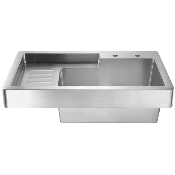 Whitehaus WH33209-NP Pearlhaus Single Bowl Drop in Utility Sink