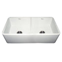 Whitehaus WH3719-WHITE Farmhaus Fireclay Duet Series Reversible Sink