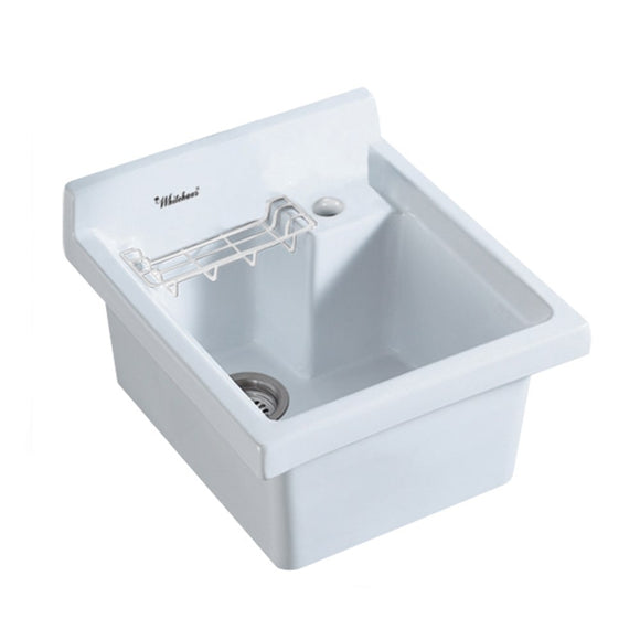 Whitehaus WH474-60 Vitreous China Single Bowl, Drop-in Sink