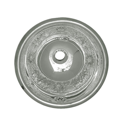 Whitehaus WH602ACF Round Floral Pattern Drop-in Sink