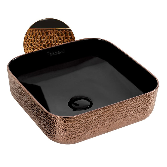 Whitehaus WH71303-F24 Isabella Plus Collection Square Above Mount Sink with Center Drain