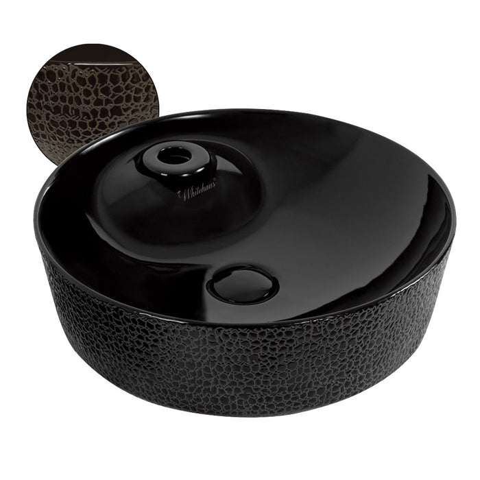 Whitehaus WH71306-F04 Isabella Plus Collection Round Above Mount Sink with Center Drain